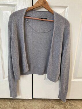 Banana Republic Women's Gray Silk Cotton Open Light Cardigan Sweater Size Small